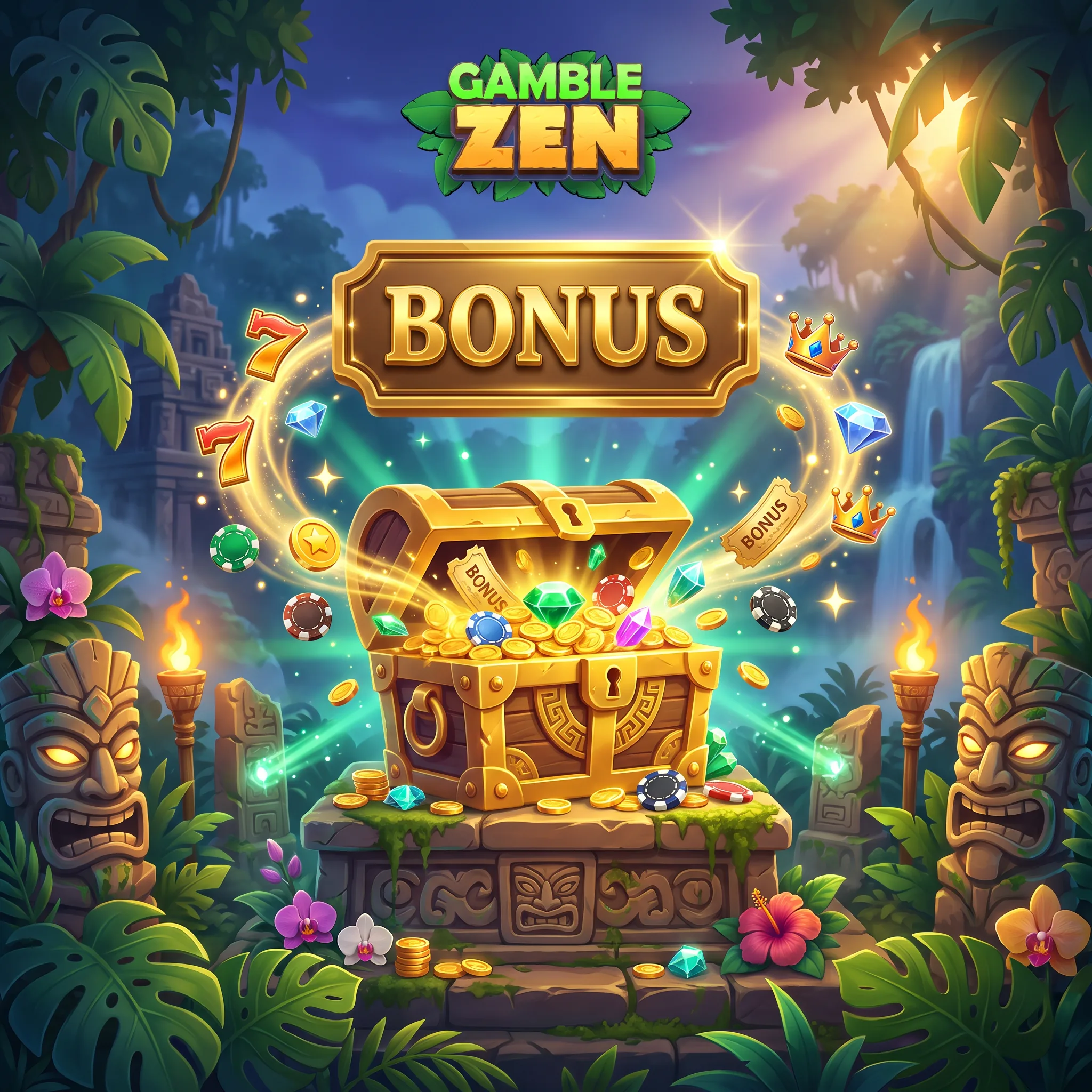 Treasure chest artwork for GambleZen bonuses